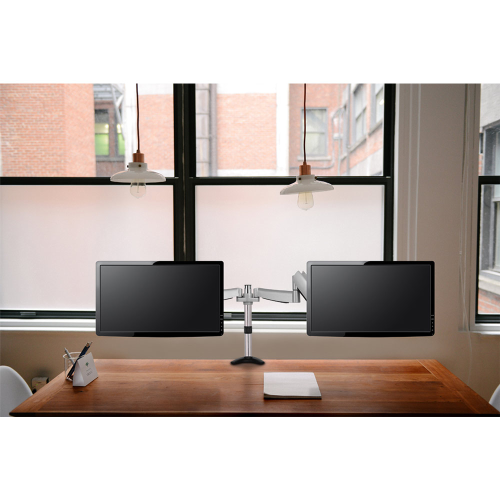 Dubbel monitorarm flatscreen bureausteun D950D afbeelding