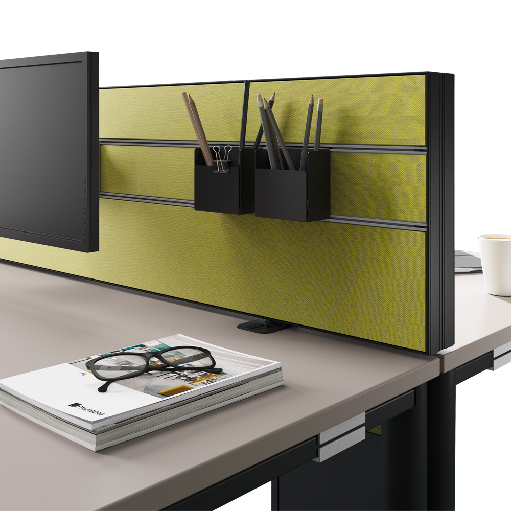 Terio Plus Akoestisch Bureaupaneel Met Accessoirerails afbeelding