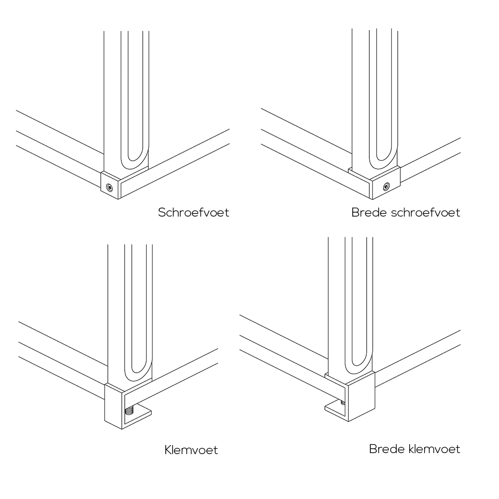 Bureaupaneel Novu voeten en klemmen afbeelding