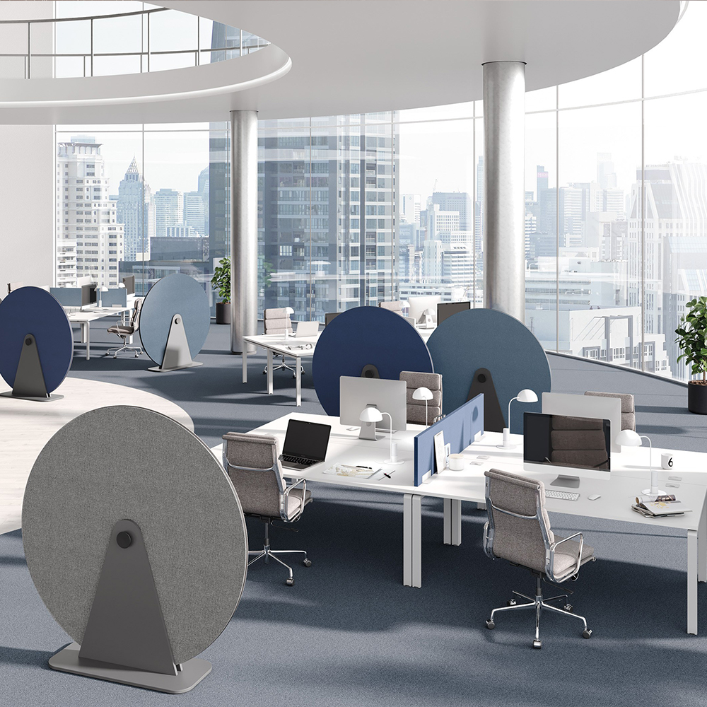 Akoestische roomdivider Disc - Gesloten voetstuk afbeelding