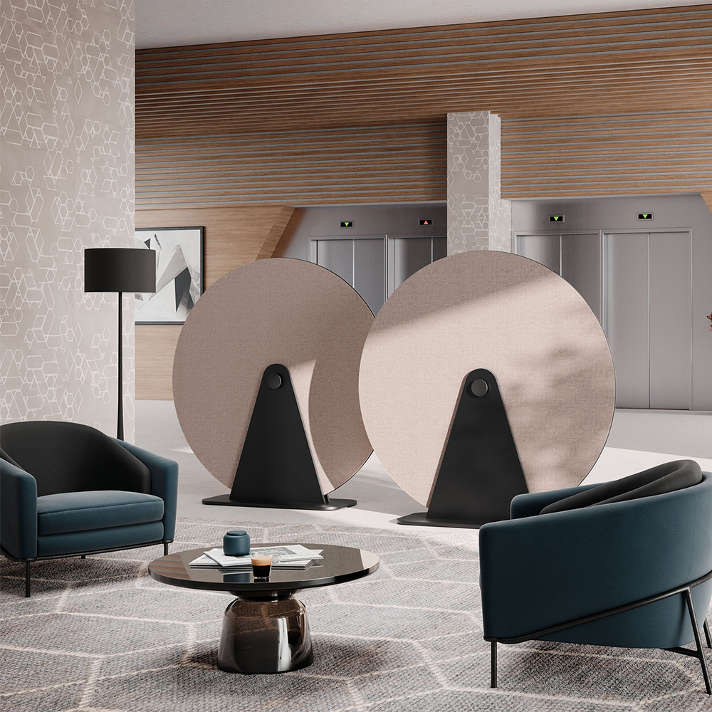 Akoestische roomdivider Disc - Gesloten voetstuk afbeelding