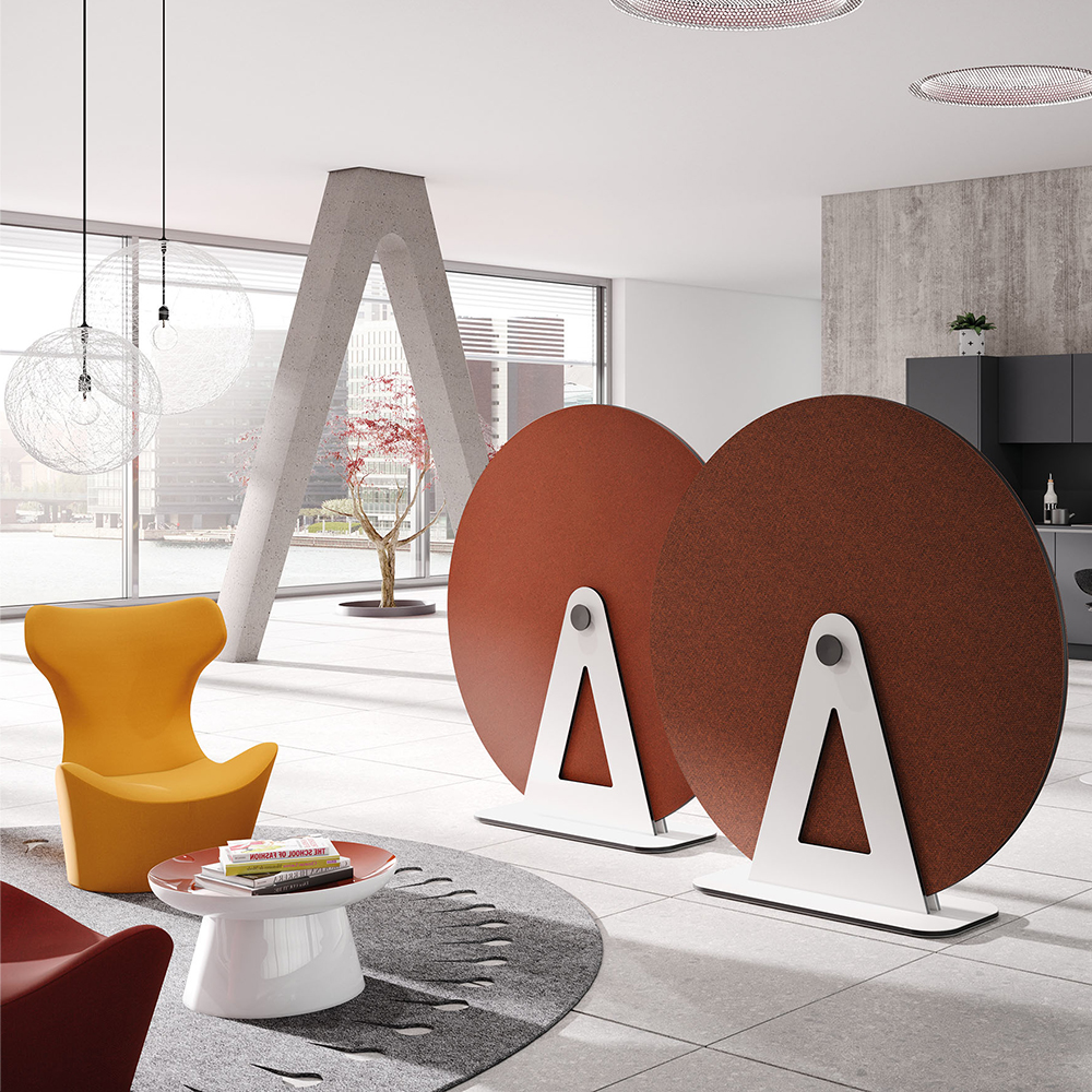 Akoestische roomdivider Disc - Open voetstuk afbeelding