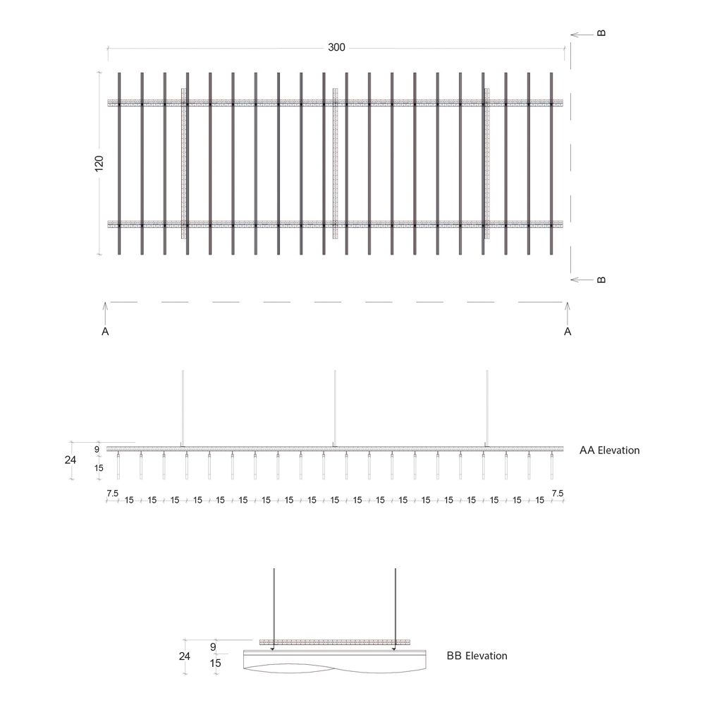 Plafondpaneel Baffle Wave afbeelding