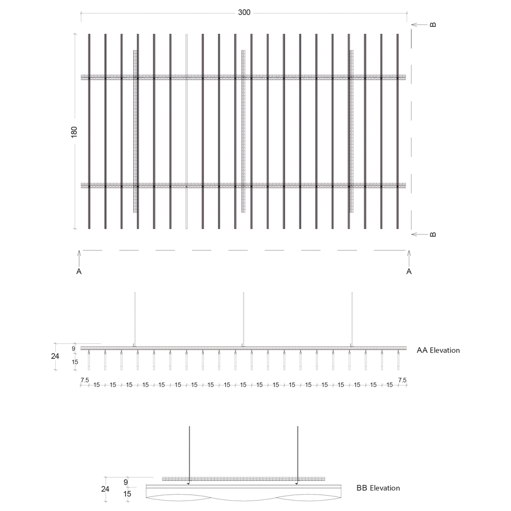 Plafondpaneel Baffle Wave afbeelding