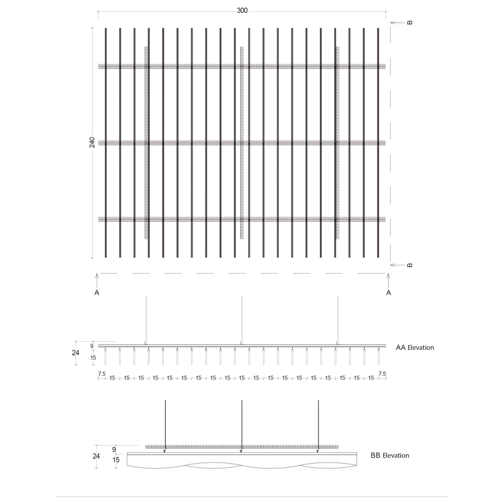 Plafondpaneel Baffle Wave afbeelding