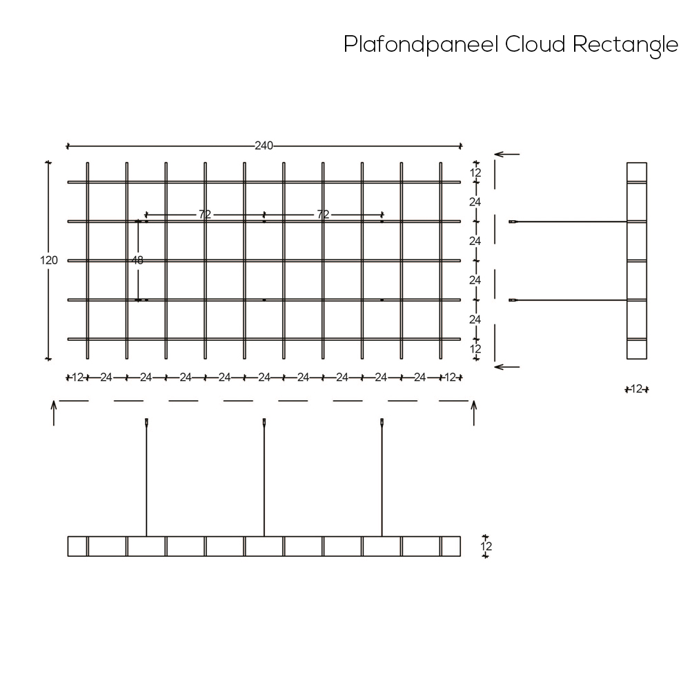 Plafondpaneel Cloud Rectangle afbeelding
