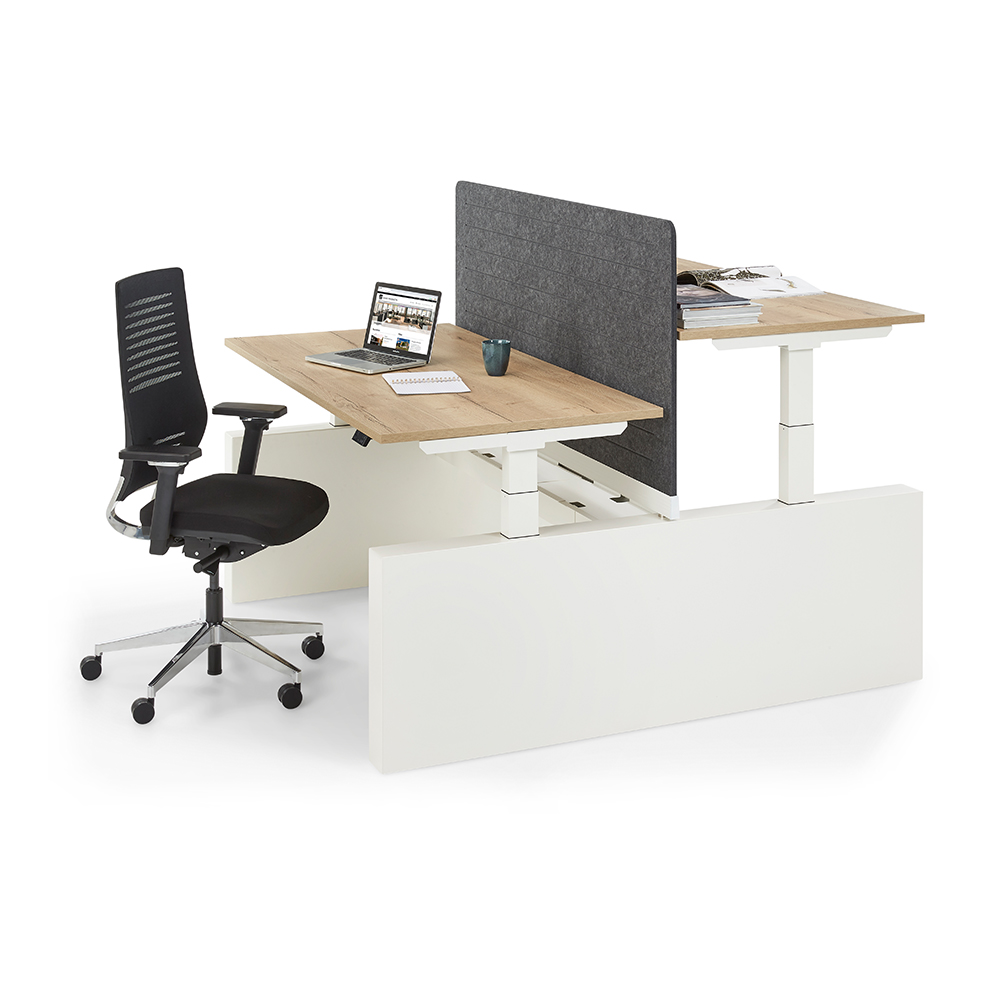 Work Out - Elektrisch Zit-Sta Bench Bureau Met Wangpoot afbeelding